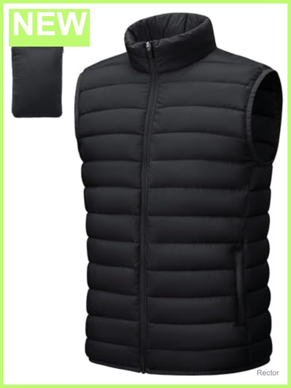 Men's Lightweight Packable Insulated Puffer Vest Windproof Sleeveless Jacket
